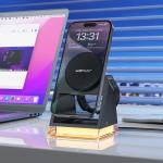 Statie de incarcare 3 in 1 Acefast E17, Compatibil MagSafe, Wireless Charging, 15W, USB-C, Negru 8 - lerato.ro