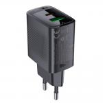 Incarcator retea Acefast A78 GaN, 1xUSB-C, 1xUSB-A, 20W, 3A, Negru 2 - lerato.ro