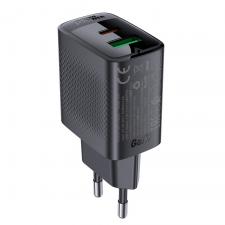 Incarcator retea Acefast A78 GaN, 1xUSB-C, 1xUSB-A, 20W, 3A, Negru