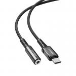 Cablu audio Acefast C1-07, USB-C tata la Jack 3.5mm mama, Convertor DAC integrat, Lungime 18cm, Negru 3 - lerato.ro