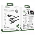 Cablu pentru incarcare si transfer de date Acefast C20-01, USB-C la USB-C / Lightning, 60W / 30W, 3A, 480 Mbps, 1.2m, Negru 5 - lerato.ro