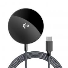 Incarcator wireless Acefast E24, Compatibil cu MagSafe, Putere maxima 15W, 3A, Intrare USB-C, Negru