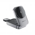 Stand incarcare 3-in-1 Acefast E22, Compatibil cu MagSafe, Putere maxima 22.5W, 3A, Intrare USB-C, Gri 2 - lerato.ro