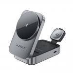 Stand incarcare 3-in-1 Acefast E22, Compatibil cu MagSafe, Putere maxima 22.5W, 3A, Intrare USB-C, Gri 3 - lerato.ro