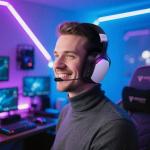 Casti gaming wireless Acefast H11, Drivere 50mm, Bluetooth 5.4, 2.4 GHz dongle, AUX. Microfon, Incarcare USB-C, 1000 mAh, Autonomie 70h, Iluminare RGB, Negru 7 - lerato.ro