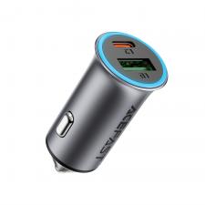 Incarcator auto Acefast B16, 1x USB-C, 1x USB-A, 95W, 3A, Gri