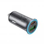 Incarcator auto Acefast B16, 1x USB-C, 1x USB-A, 95W, 3A, Gri 3 - lerato.ro