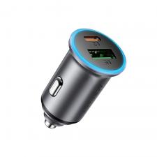Incarcator auto Acefast B15, 1x USB-C, 1x USB-A, 65W, 3A, Fast Charging, Gri