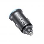 Incarcator auto Acefast B15, 1x USB-C, 1x USB-A, 65W, 3A, Fast Charging, Gri 4 - lerato.ro