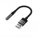 Adaptor audio Acefast J13, USB-A la Jack 3.5mm mama, Lungime 15cm, Negru 2 - lerato.ro