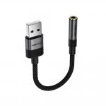 Adaptor audio Acefast J13, USB-A la Jack 3.5mm mama, Lungime 15cm, Negru 5 - lerato.ro