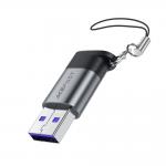 Adaptor USB-A la USB-C Acefast J8, 27W, 10 Gbps, Gri 3 - lerato.ro
