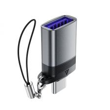 Adaptor USB-C tala la USB-A mama Acefast J7, 10 Gbps, Gri