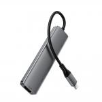 Adaptor Hub 6-in-1 Acefast J18, USB-C la 1x USB-C, 2x USB-A 3.0, 1x HDMI, 1x SD, 1x MicroSD, 90W, 4K / 60Hz, 5Gbps, Gri 4 - lerato.ro