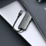 Adaptor Hub 6-in-1 Acefast J18, USB-C la 1x USB-C, 2x USB-A 3.0, 1x HDMI, 1x SD, 1x MicroSD, 90W, 4K / 60Hz, 5Gbps, Gri 8 - lerato.ro