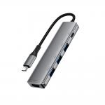 Adaptor Hub 5-in-1 Acefast J16, USB-C la 1x USB-C, 3x USB-A 3.0, 1x HDMI, 90W, 4K / 60Hz, 5Gbps, Gri 5 - lerato.ro