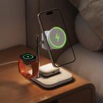 Stand incarcare 4-in-1 Acefast E39, Compatibil cu MagSafe, Putere maxima 25W, 3A, Lampa de veghe integrata, Intrare USB-C, Alb 8 - lerato.ro