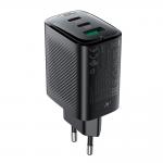 Incarcator retea Acefast A108, 67W, 3A, 2xUSB-C, 1x USB-A, Fast Charging, Negru 2 - lerato.ro