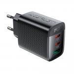 Incarcator retea Acefast A108, 67W, 3A, 2xUSB-C, 1x USB-A, Fast Charging, Negru 3 - lerato.ro