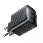 Incarcator retea Acefast A106, 45W, 3A, 1xUSB-C, 1x USB-A, Fast Charging, Negru 5 - lerato.ro