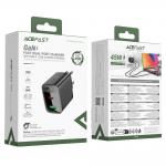 Incarcator retea Acefast A106, 45W, 3A, 1xUSB-C, 1x USB-A, Fast Charging, Negru 6 - lerato.ro