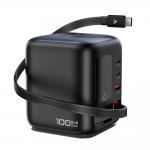 Incarcator retea Acefast Z10, 100W, 5A, 2xUSB-C, 1x USB-A, 1x Cablu USB-C, Fast Charging, Afisaj TFT, Negru 5 - lerato.ro