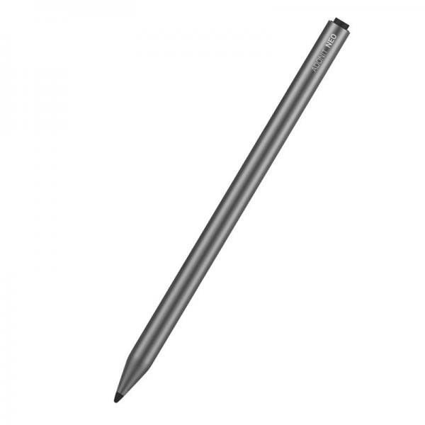 Creion Stylus Pen Adonit Neo pentru desen si scriere de mana, compatibil cu dispozitive Apple, Palm Rejection, USB-C, Gri