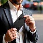 Husa Minimal Air AmazingThing cu Magnetic Ring compatibila cu Samsung Galaxy S25 Ultra Negru 6 - lerato.ro