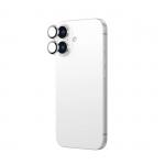 Folie sticla AmazingThing AR din aluminiu cu 2 lentile si rama pentru camera compatibil cu Iphone 16 / Iphone 16 Plus Alb 4 - lerato.ro