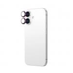 Folie sticla AmazingThing AR din aluminiu cu 2 lentile și ramă pentru cameră compatibil cu Iphone 16 / Iphone 16 Plus Roz 4 - lerato.ro