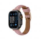 Curea piele AmazingThing Class Band compatibila cu Apple Watch/7/8/9/10/Ultra/Ultra2 45/46/49mm Roz 5 - lerato.ro