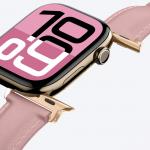 Curea piele AmazingThing Class Band compatibila cu Apple Watch/7/8/9/10/Ultra/Ultra2 45/46/49mm Roz 8 - lerato.ro