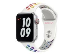 Curea din cauciuc Apple Nike Sport compatibila cu Apple Watch 42/44/45mm, Alb