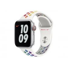 Curea din cauciuc Apple Nike Sport compatibila cu Apple Watch 42/44/45mm, Alb
