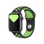 Curea din cauciuc Apple Nike Sport compatibila cu Apple Watch 38/40/41mm, Negru / Verde 2 - lerato.ro
