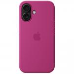 Carcasa Apple Silicone Case cu MagSafe compatibila cu iPhone 16, Fuchsia 2 - lerato.ro
