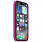 Carcasa Apple Silicone Case cu MagSafe compatibila cu iPhone 16, Fuchsia 3 - lerato.ro