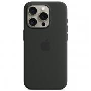 Carcasa Apple Silicone Case cu MagSafe compatibila cu iPhone 15 Pro, Negru