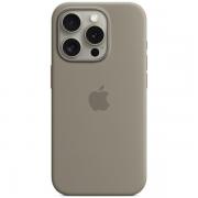 Carcasa Apple Silicone Case cu MagSafe compatibila cu iPhone 15 Pro, Gri