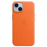Carcasa Apple Leather Case cu MagSafe compatibila cu iPhone 15 / 14 / 13, Portocaliu