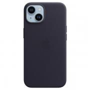 Carcasa Apple Leather Case cu MagSafe compatibila cu iPhone 15 Plus / 14 Plus, Ink