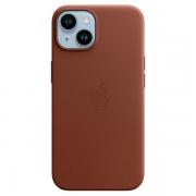Carcasa Apple Leather Case cu MagSafe compatibila cu iPhone 15 Plus / 14 Plus, Umber