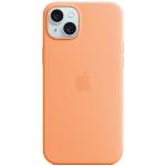 Carcasa Apple Silicone Case cu MagSafe compatibila cu iPhone 15 Plus / 14 Plus, Portocaliu 2 - lerato.ro