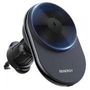 Suport magnetic Araree Renergy AM15V, Air Vent Mount, 15W, Cablu USB-C la USB, Negru