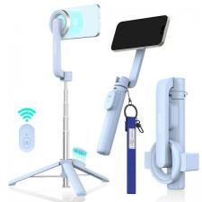 Selfie stick cu trepied Araree Magfie Pod, MagSafe, Rotire 360 grade, Telecomanda Bluetooth, Albastru