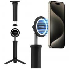 Selfie stick cu trepied Araree Magfie Pod Lite, MagSafe, Pliabil, Rotire 360 grade, Bluetooth, Negru