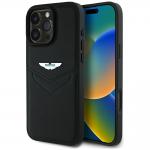 Carcasa Aston Martin HC Leather Victory Design compatibila cu iPhone 16 Pro, Negru 4 - lerato.ro