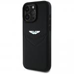 Carcasa Aston Martin HC Leather Victory Design compatibila cu iPhone 16 Pro Max, Negru 3 - lerato.ro