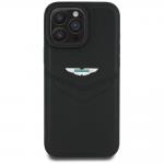 Carcasa Aston Martin HC Leather Victory Design compatibila cu iPhone 16 Pro Max, Negru 2 - lerato.ro