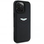 Carcasa Aston Martin HC Leather Victory Design compatibila cu iPhone 16 Pro Max, Negru 5 - lerato.ro
